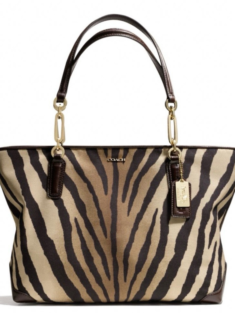 COACH Madison Zebra print East West tote